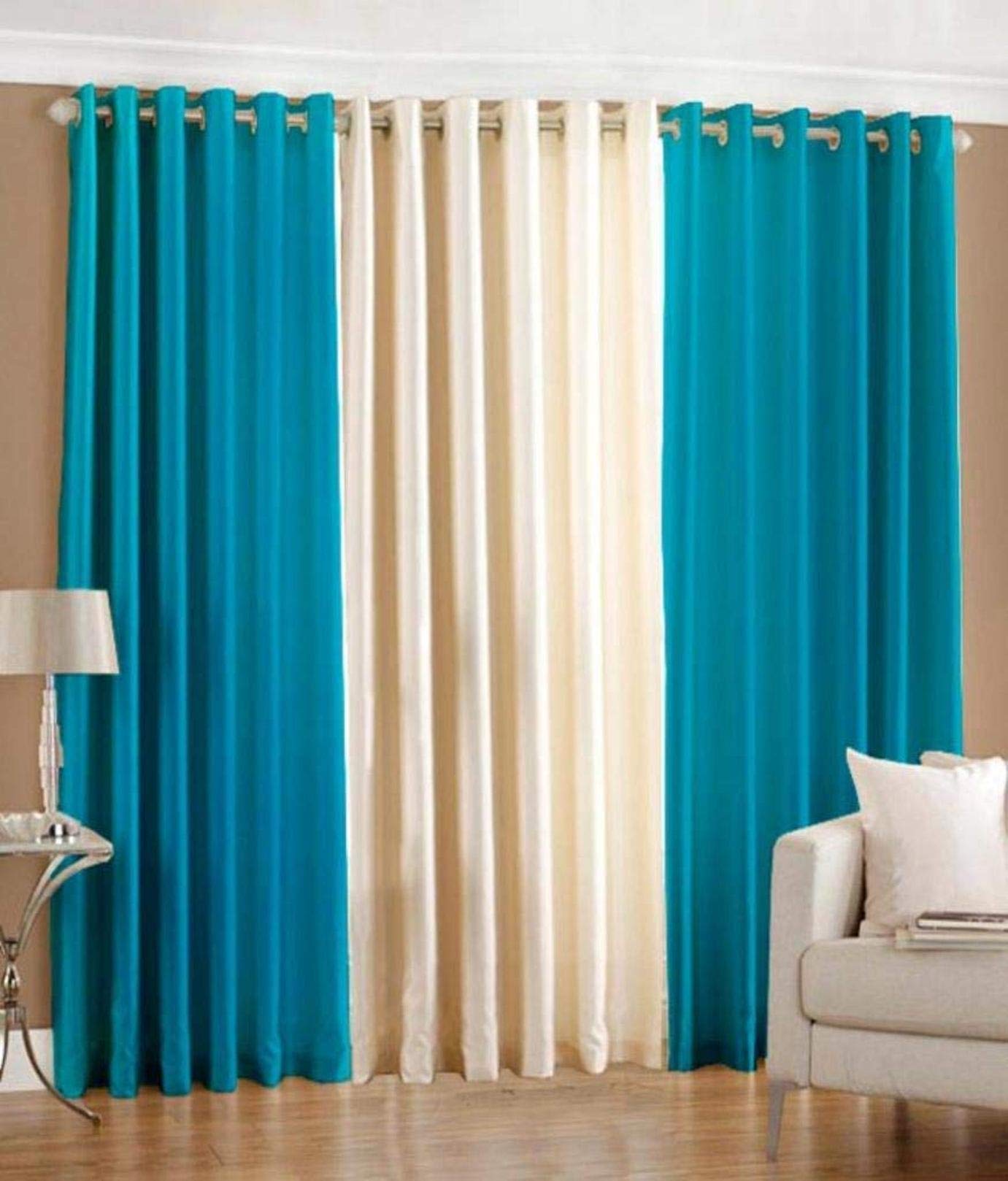 WEBICOR Long Crush Door Curtains with Size (4x7) Feet, 1 Set = 3Pcs, Q22