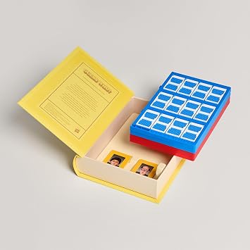 WS Game Company Guess Who? Vintage Bookshelf Edition Kids Deduction Game | Classic Family Deduction Board Game for Kids and Adults, Linen-Wrapped Book Box, Integrated Storage, 2 Players Ages 6 and Up