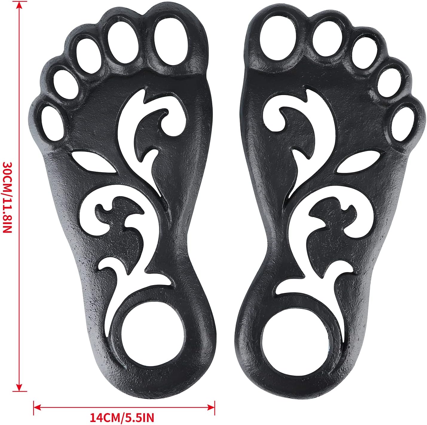 MDLUU Pair of Footprint Stepping Stone, Cast Iron Flagstone, Decorative Feet Stepping Stone for Garden Walkway, Flower Bed