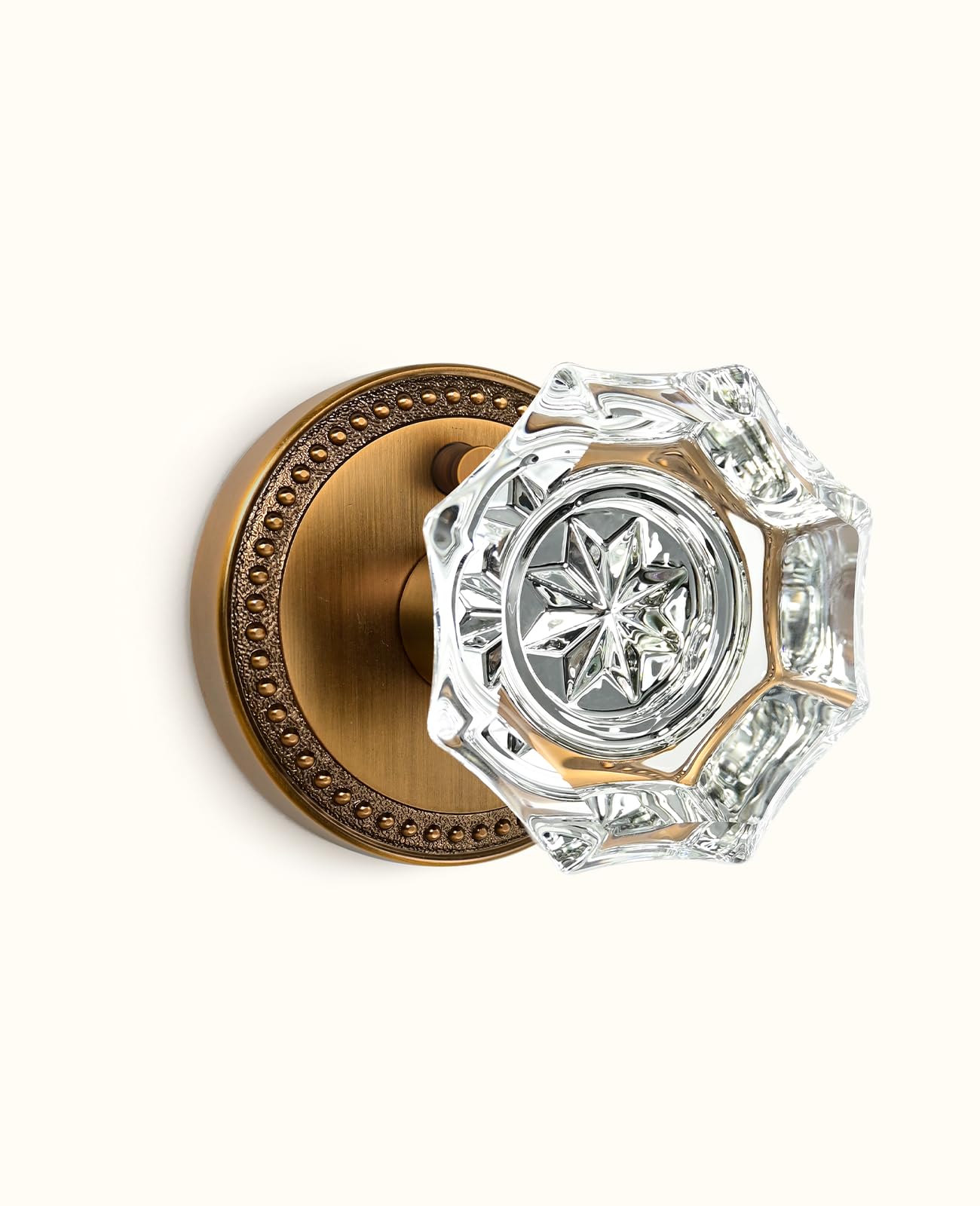 Champagne Bronze Crystal Door Knobs - Privacy Lock -7