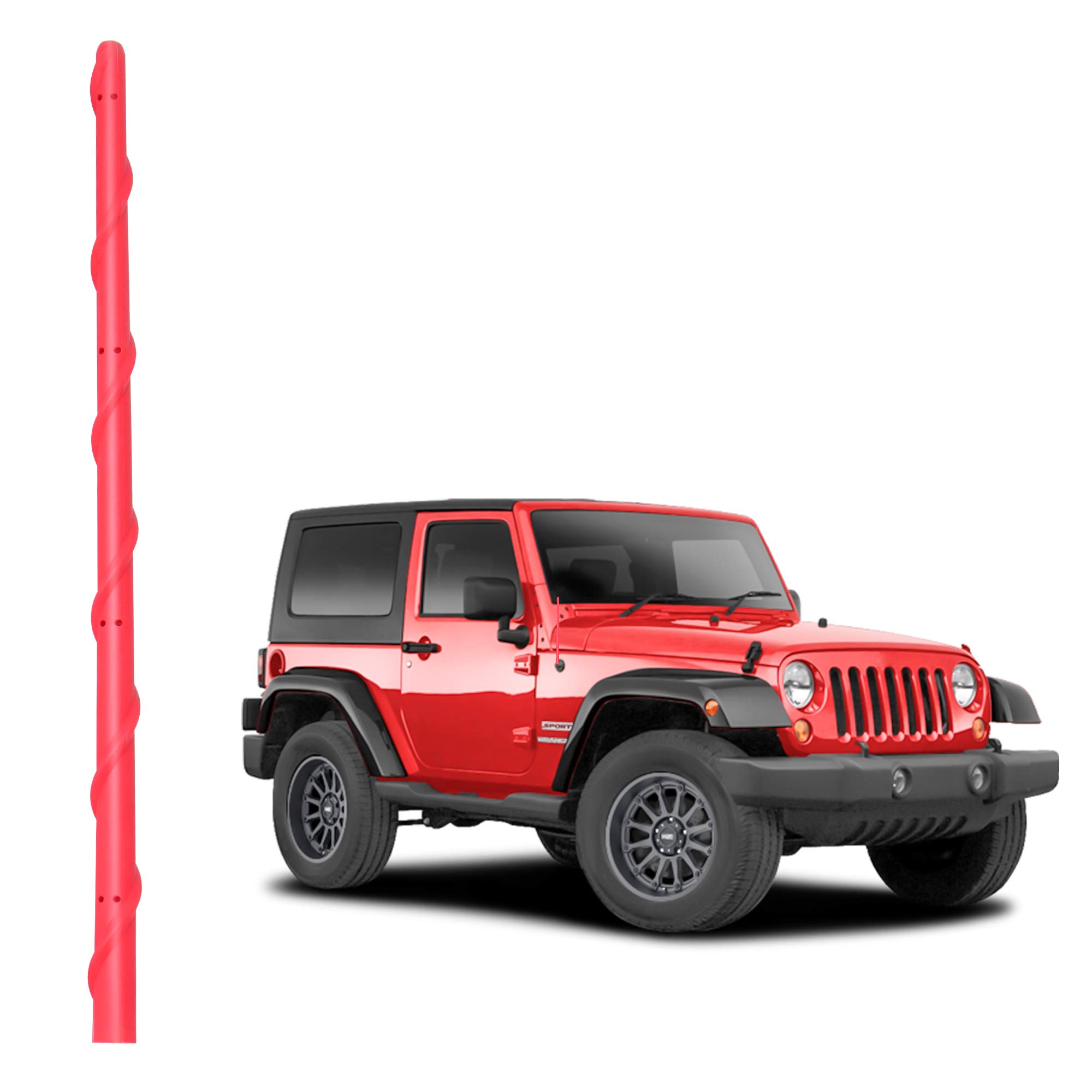 Buy VOFONO Red Antenna Compatible with Jeep Wrangler JK JKU JL JLU