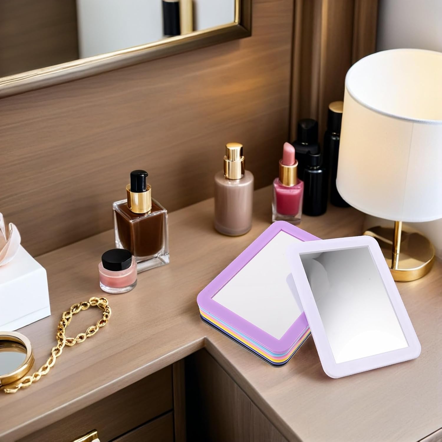 7pcs Magnetic Locker Mirrors 6x4 Inch Shatterproof Rectangular Safety Mirrors with Rounded Corners for Preschool Bathroom Bedroom Home Use