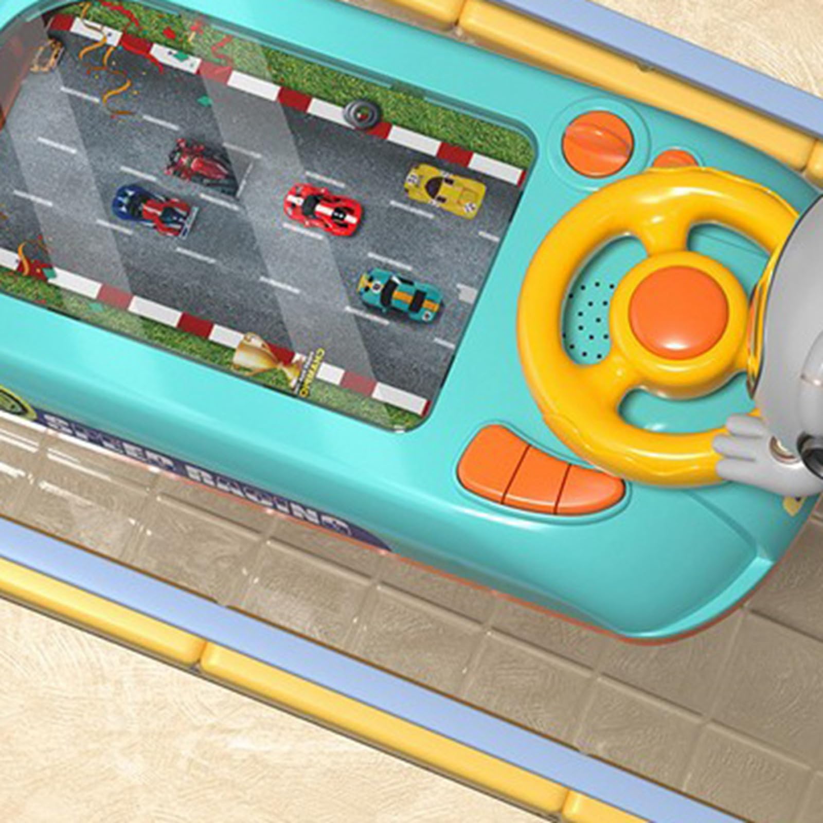 Genérico Juguete Viaje Simulación de Volante para niños, Juguete de conducción, Rompecabezas, Consola Juegos Escritorio para Evitar Carreras a través la Gran Aventura (Green, 43x22x13cm)