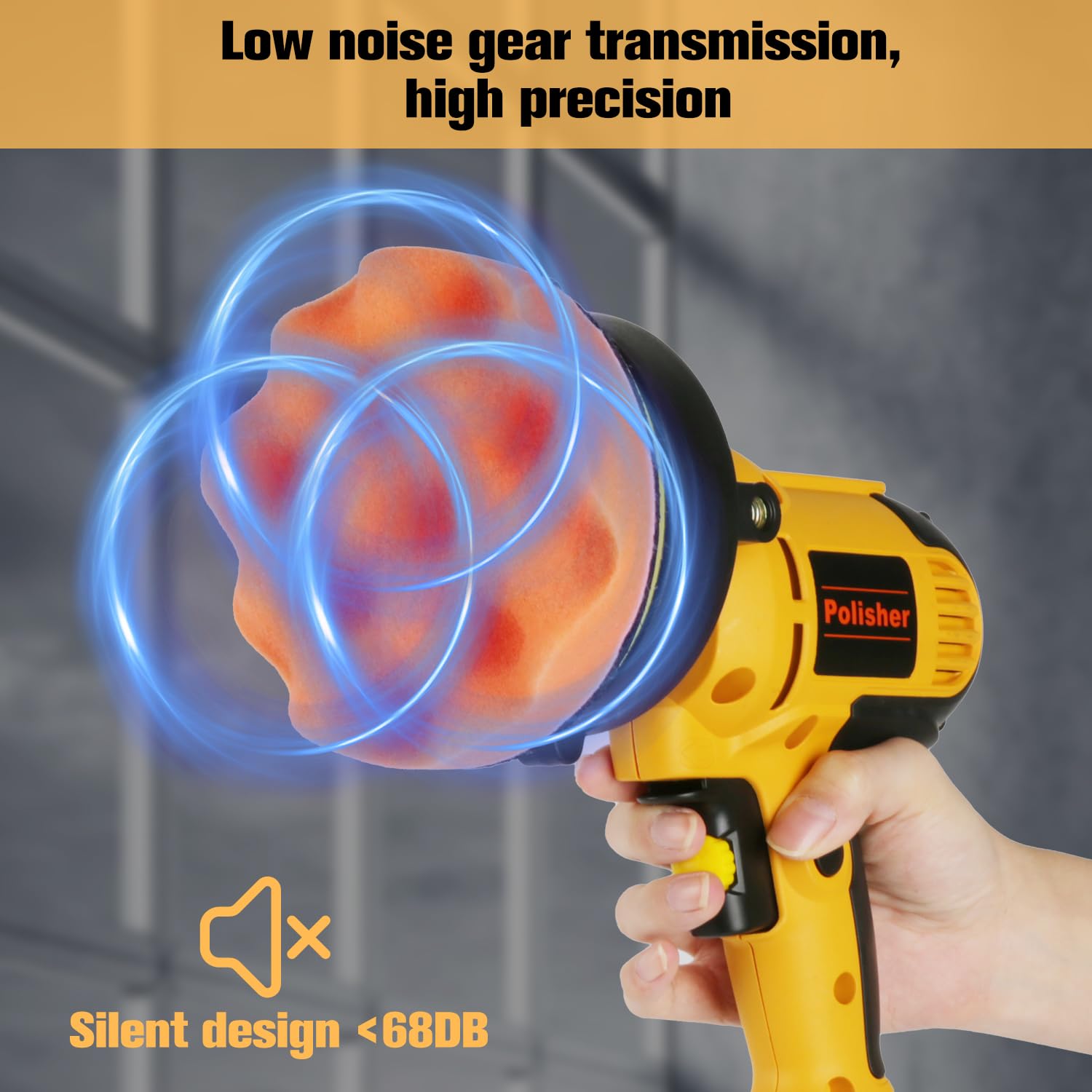 Lucidatrice eccentrica per auto, 700 W, 600-3700 giri/min, velocità variabile, leggera, per lucidatura, cera e rimozione dei graffi
