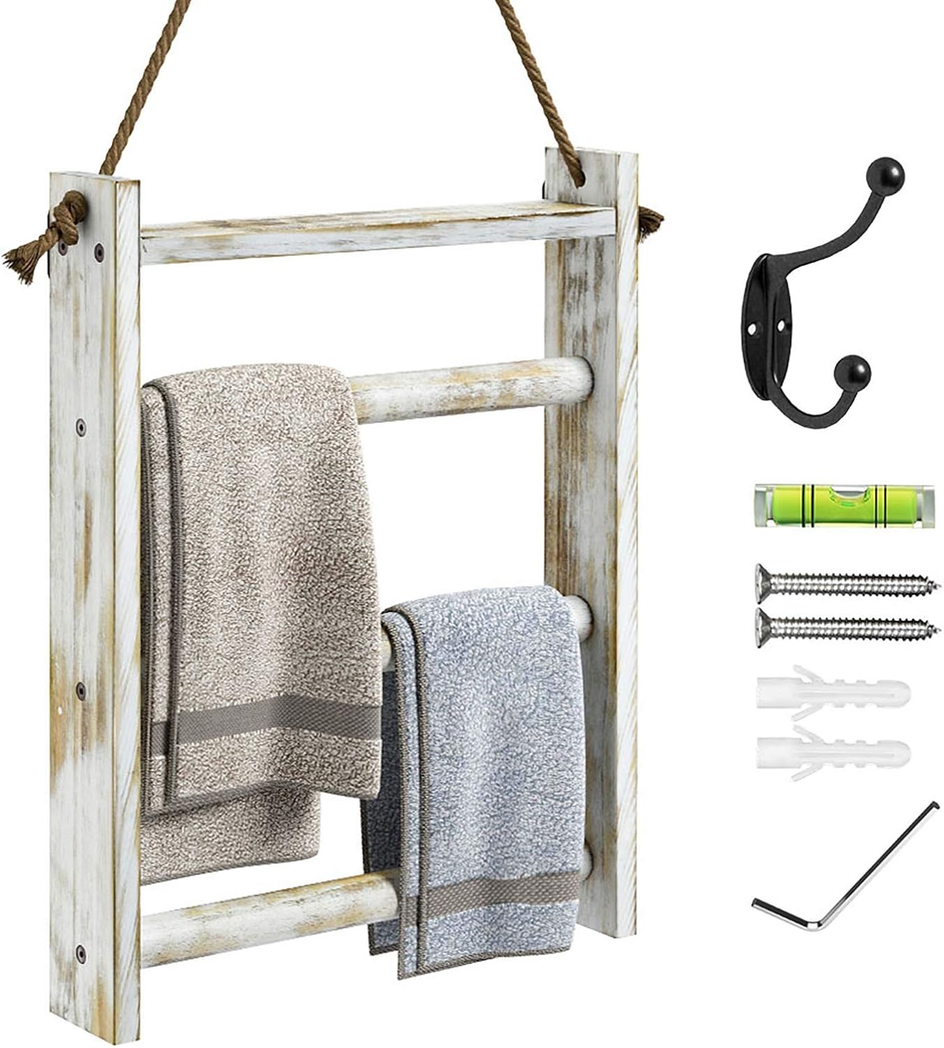 Greenstell Towel Rack, Wall Hanging Ladder Towel Rack, Hand Towel