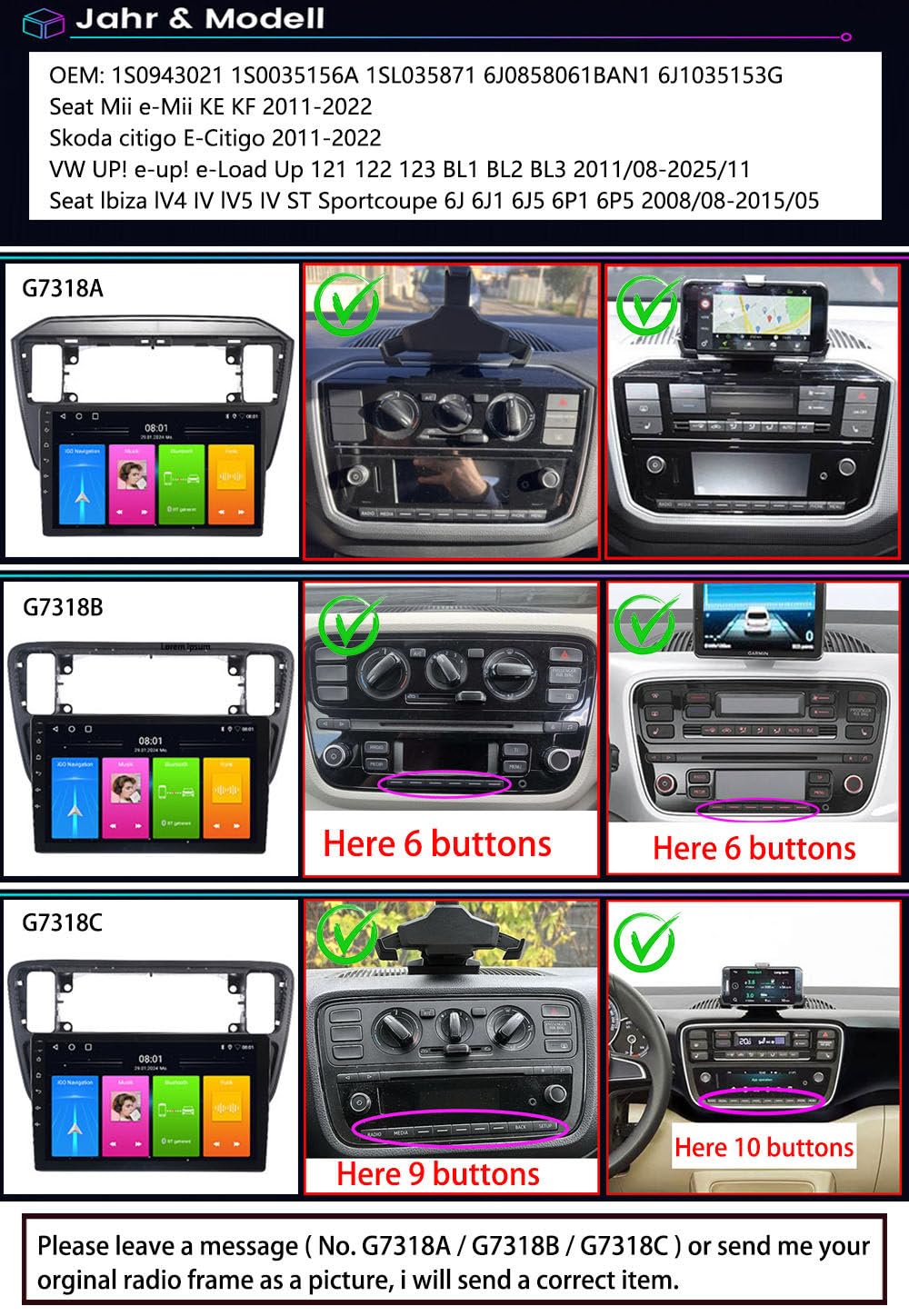 3D 360°-Surround View System 4*Kameras Panorama DVR, 9 inch Car Stereo Radio Touchscreen für Seat MII e-MII KE KF Skoda citigo E-Citigo VW UP! e-up! e-Load Up Seat lbiza lV4 IV IV5