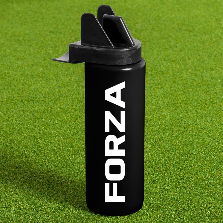 FORZA 1L Team Hygiene Water Bottles | BPA Free Sports Water Bottles with Contactless Nozzle - Ideal for Sports Teams (Black, Pack of 20)