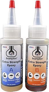 Brampton Extra Strength Waterproof Epoxy Glue Kit - 20-Min Work Life, 2-Part Resin for Tile, Metal, Wood, Stone, 4oz Strong Bond