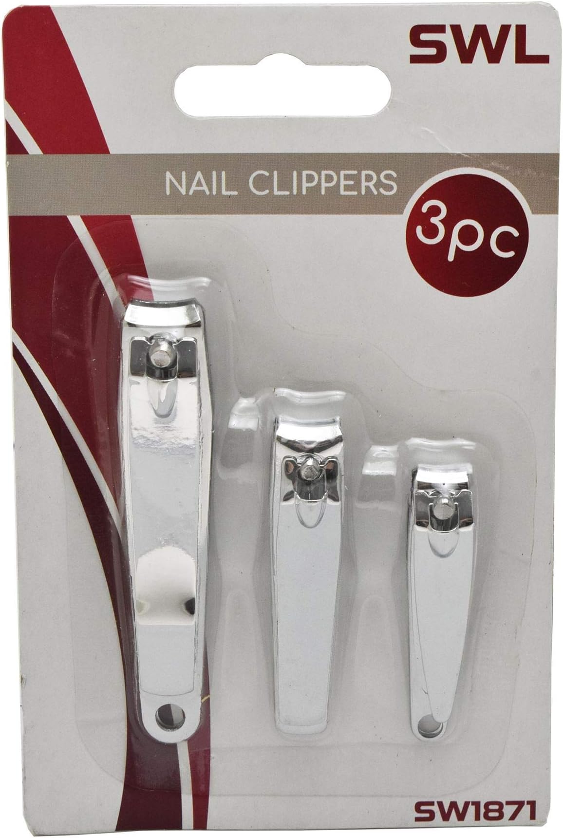 3Pk Nail Toe Clippers Manicure Pedicure Stainless Steel Cutter Trimmer Set