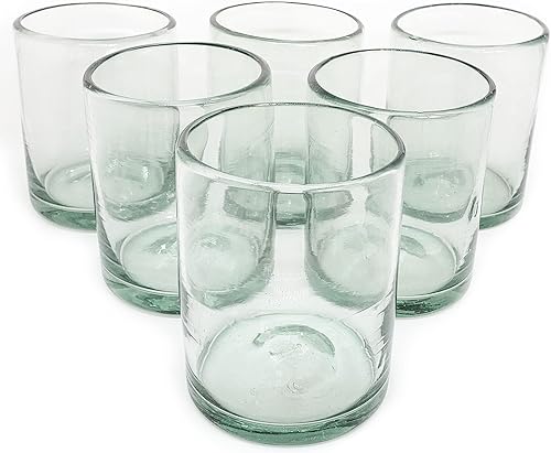 Miniatura 9 de Clear Blown - Juego de 6 vasos de jugo de 9 onzas, cristalería mexicana hecha a mano, vidrio reciclado, sin plomo ni toxinas (jugo)
