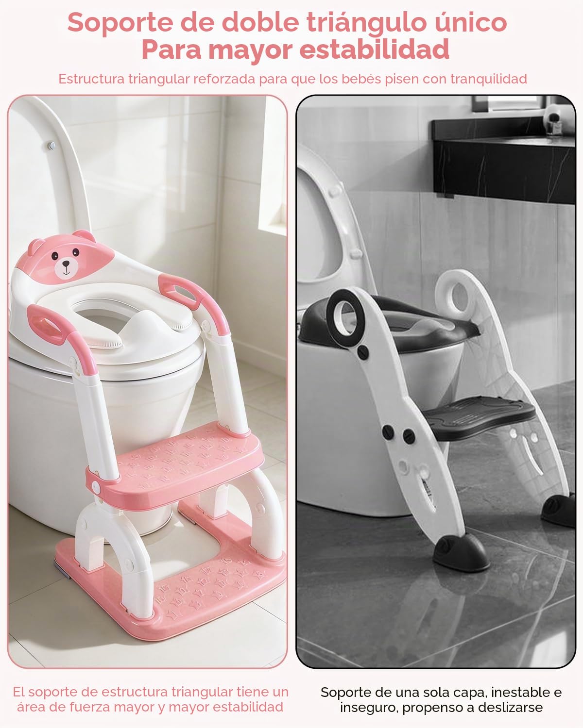 Asiento de inodoro para niños con escalera, 2 en 1, ajustable en altura, plegable, con asiento acolchado, antisalpicaduras y antideslizante, accesorio de inodoro para niños a partir de 1-6 años