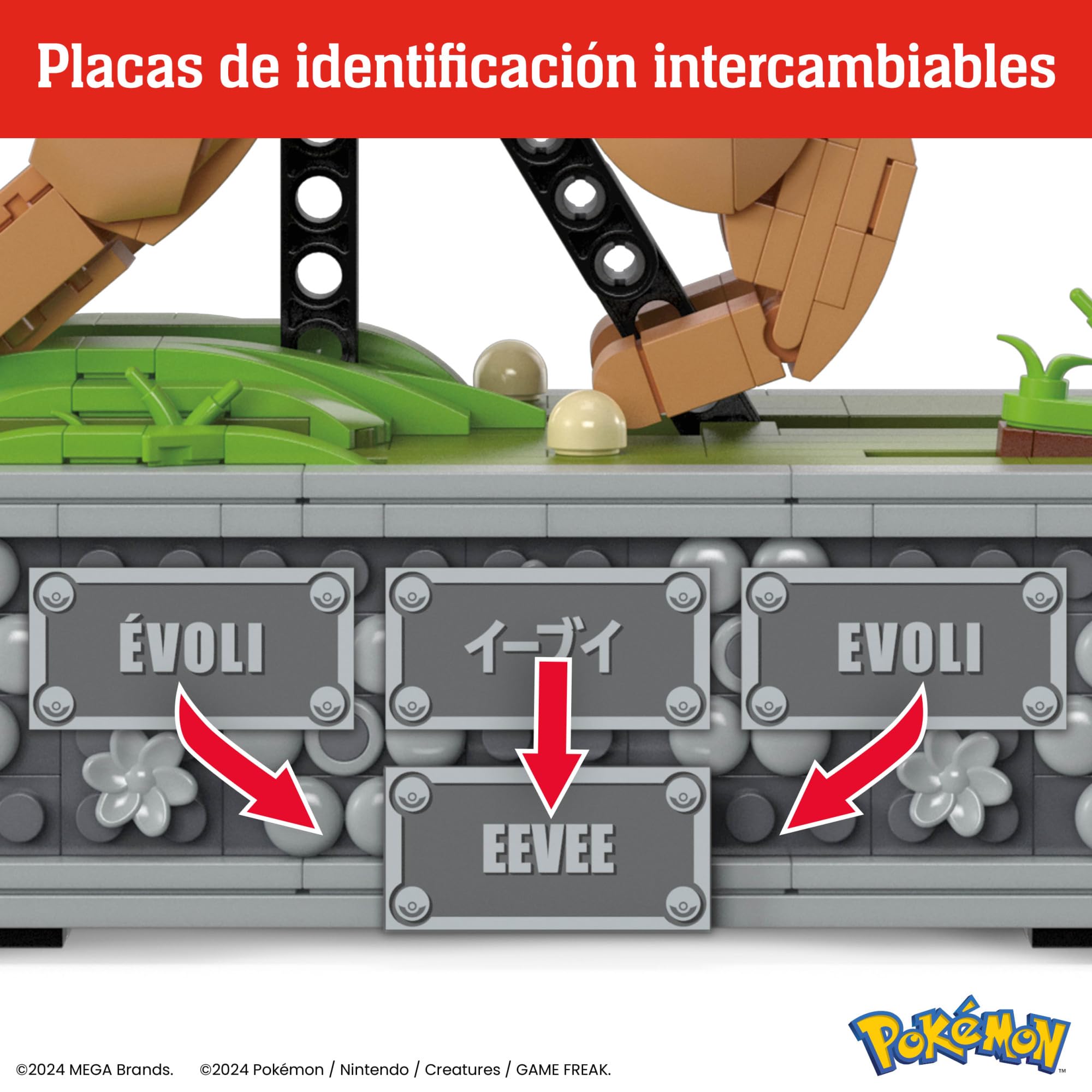 MEGA Pokemon Eeve en movimiento +1200 bloques de construcción, juguete +12 años (Mattel HTH71)