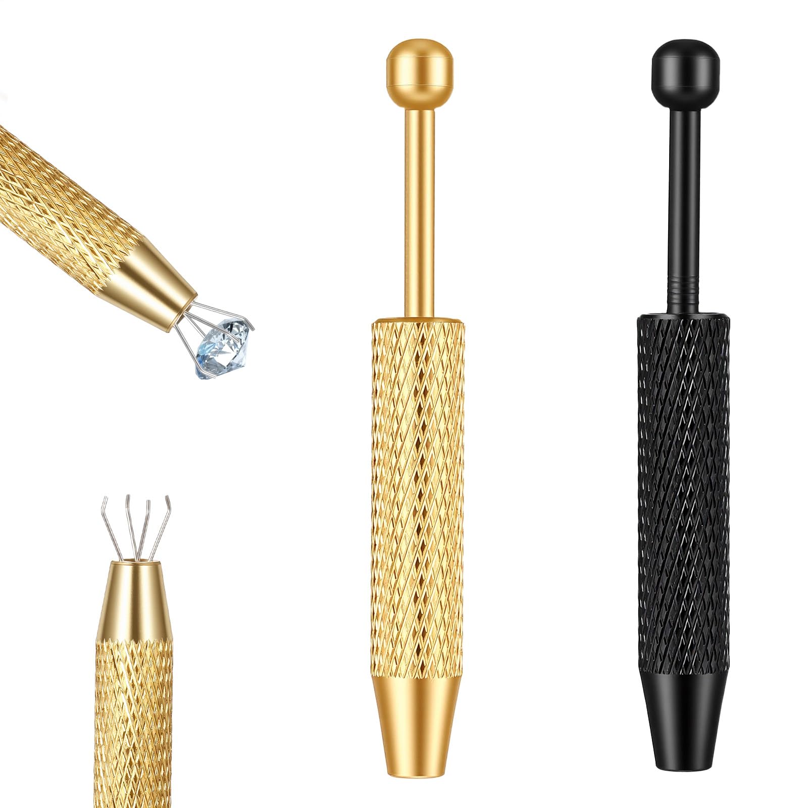 Aiyorse 2 Stück Piercing Kugel Aufdreher, Piercing Ball Greifer Piercing-Kugel Zange mit 4 Klauen Edelstahl Pierce Zange für Kugeln Pick up Elektronische Komponenten Chip