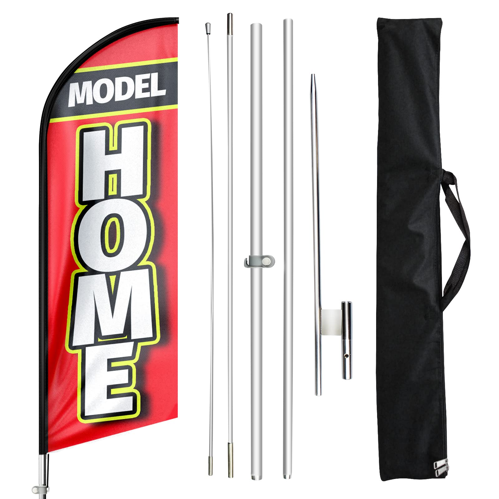 Modello Home Flag, Modello Home Bandiere con Pole Kit 11FT, Modello Casa Bandiera con Pole Set per le aziende, Pubblicità Swooper Piuma Bandiera Banner Segno per Modello Casa Negozio Affari