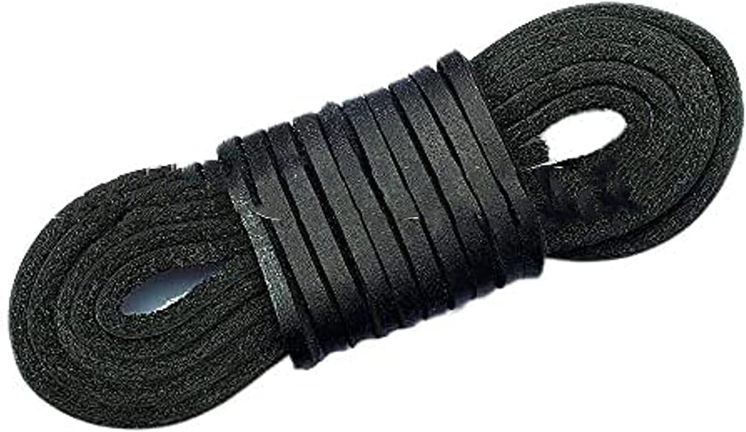 Nauticalmart 3mm Flat Genuine Leather Shoe Lace Strip Cord Braiding String 72 inches (Flat Black)