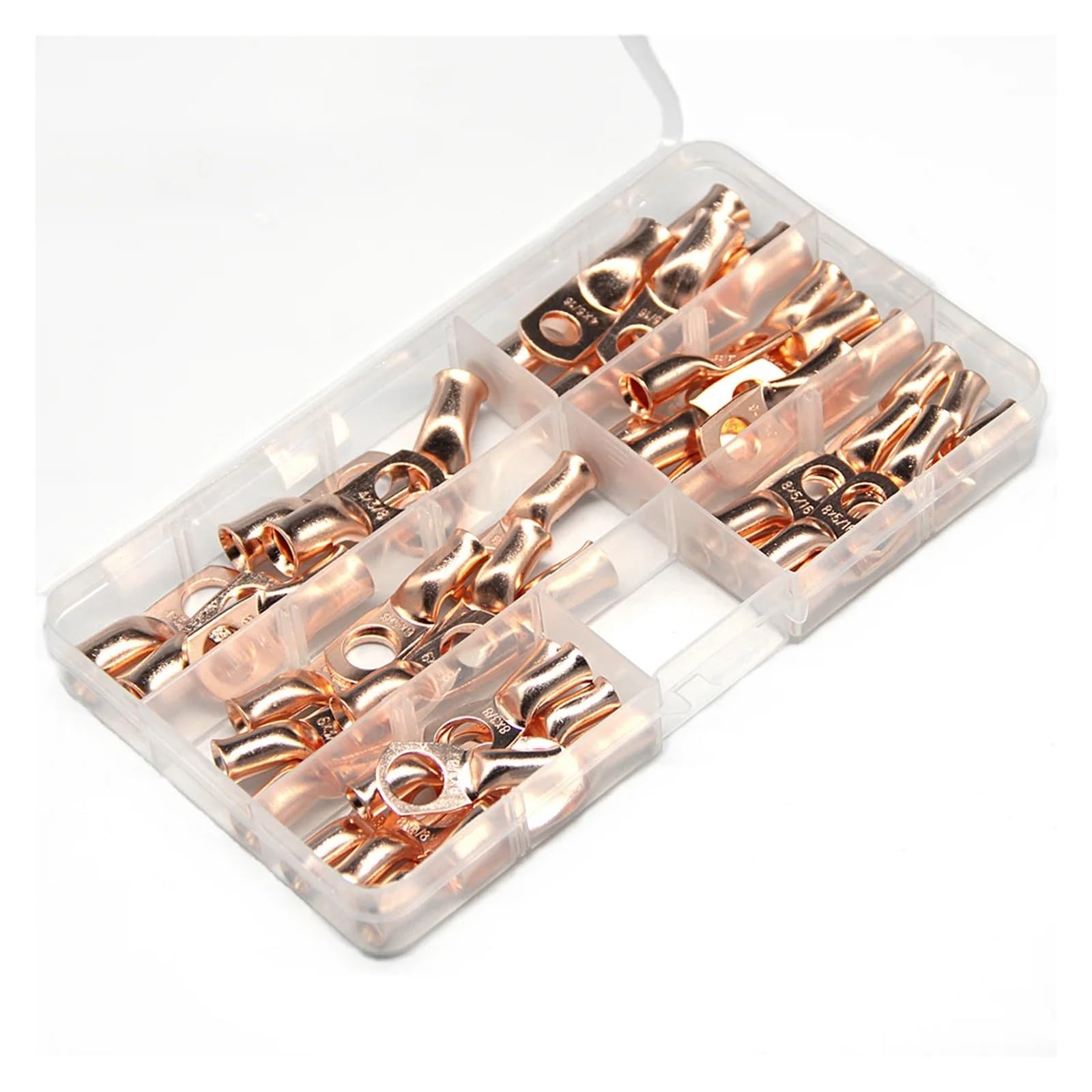 Kit surtido de conectores de Cable de batería sellados, terminales de engarce de soldadura de Cable de 3/8 "y 5/16", 48 piezas