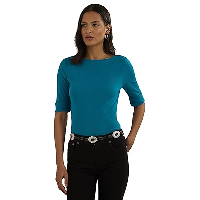Lauren Ralph Lauren Petite Stretch Cotton Boatneck T Shirts Women