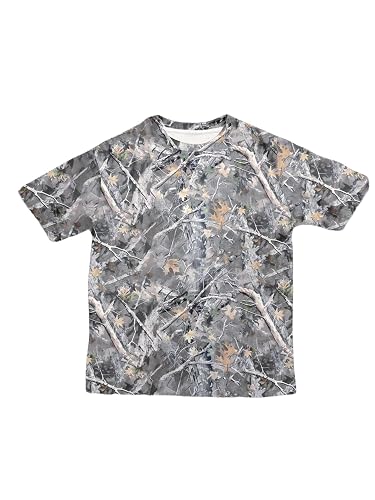 RoseSeek Boy's Camo Shirt Maple Leaf Print Short Sleeve Hunting Camouflage T Shirt Summer Tops Streetwear