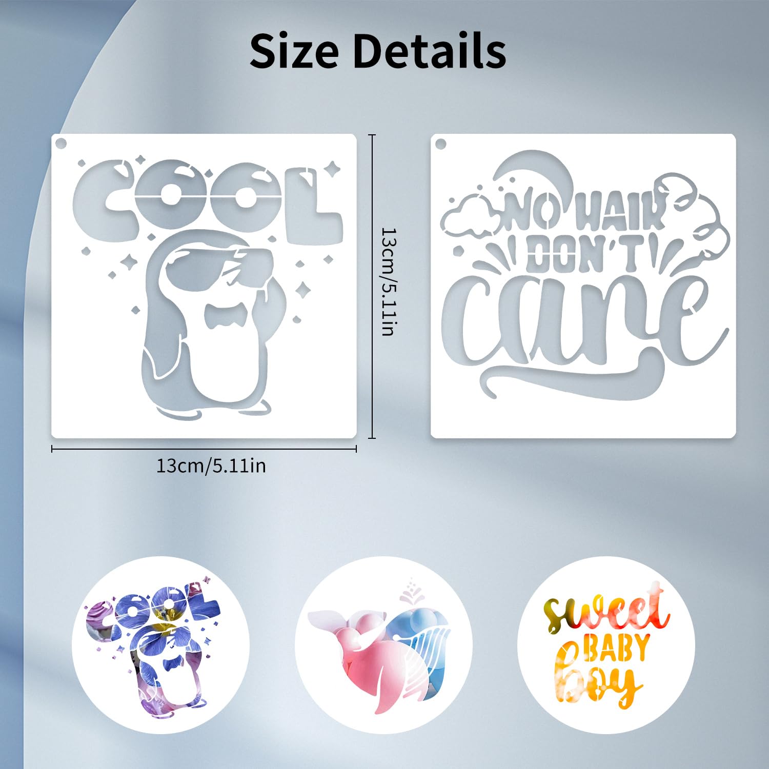 OOTSR 22 Bébé Thème Pochoirs Modèle, 13cm Pochoirs Peinture Plastique Bébé Grenouillères