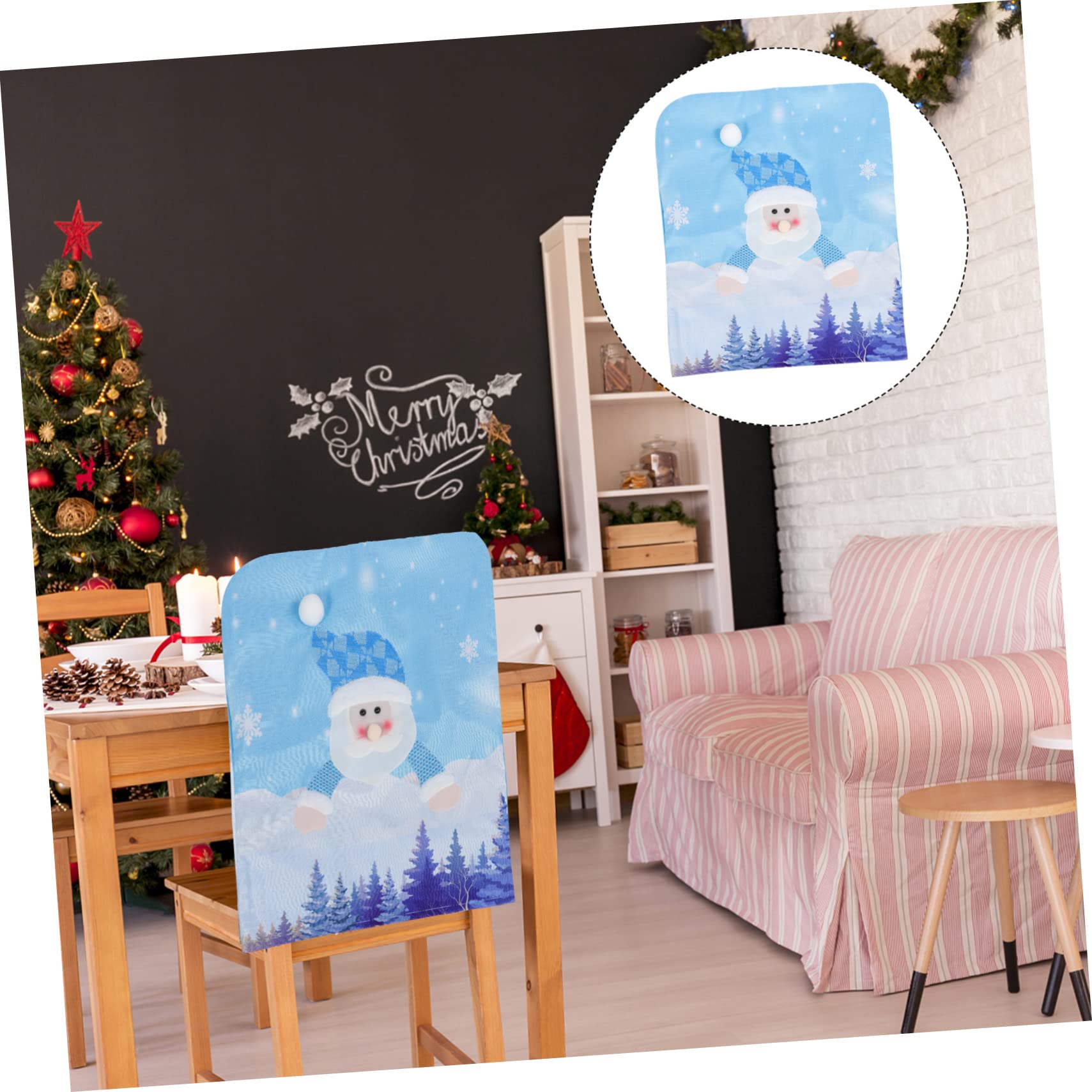 Ciieeo 2piezas Funda De Silla Navideña Luminosa Azul para Comedor y Decoración Festiva De Instalar y Limpiar para Celebraciones y Banquetes