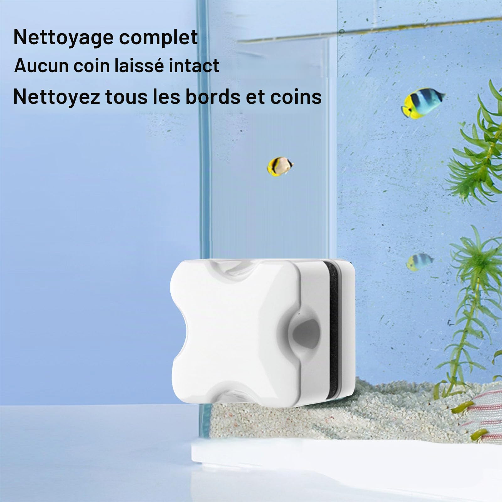 Kiuiom Aimant Aquarium Nettoyage,Brosse Magnétique Aquarium,Magnetic Fish Tank Algues Cleaner,Brosse Réservoir Poissons Magnetique,Nettoyeur Verre D'Aquarium,Brosse Nettoyante Bocal Poisson Floating