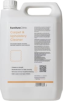 Furniture Clinic Carpet & Upholstery Cleaner Spray - Carpet Cleaner Solution for All Fabrics, Textiles & Carpets - Stain Remover - Natural Plant Based - Safe to Use On Silk & Wool (5L)