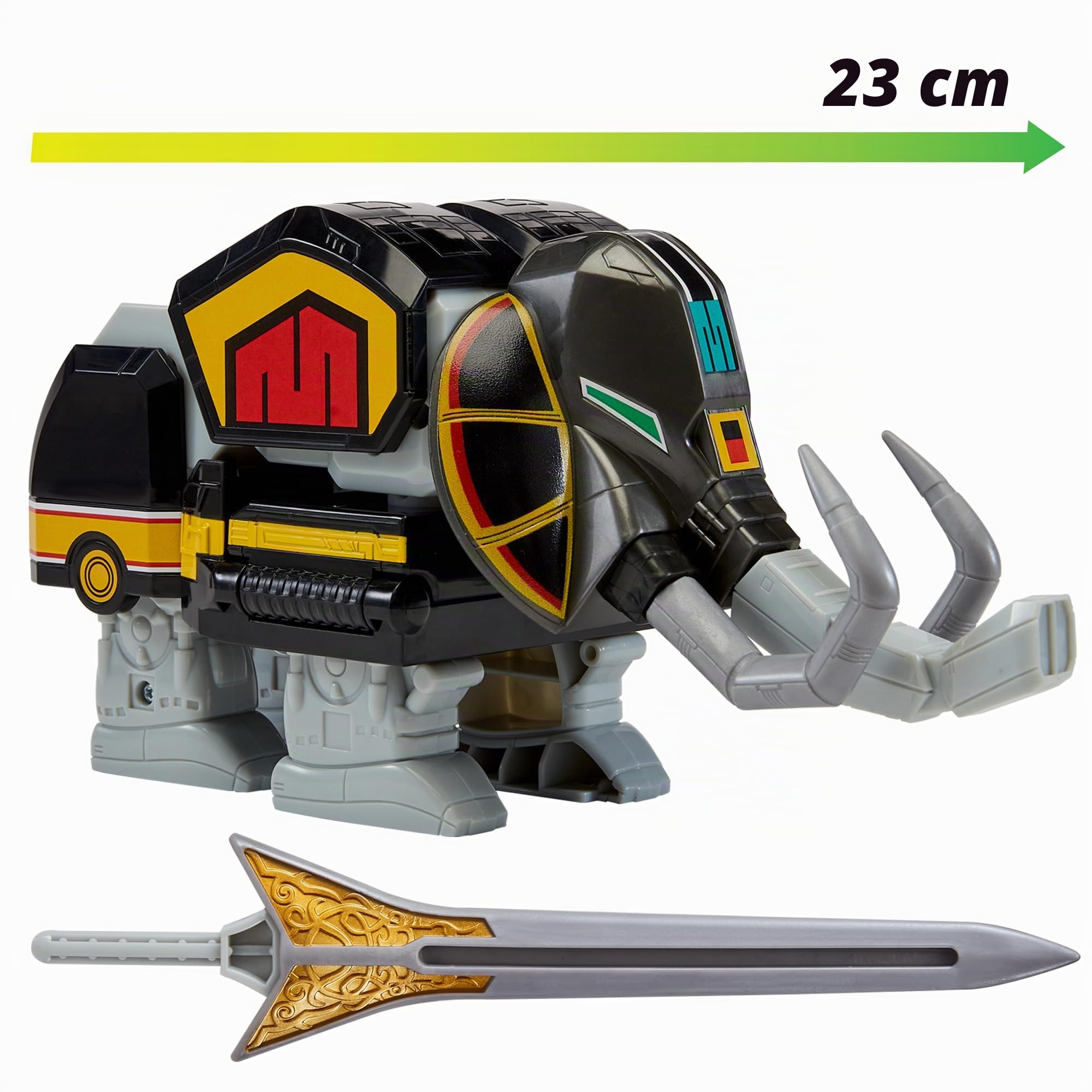 Power Rangers - Collezione Megazord, Zords articolato combinabile, statuetta, 20 cm, modello Mastodon Dinozord, per bambini dai 4 anni, PWG002