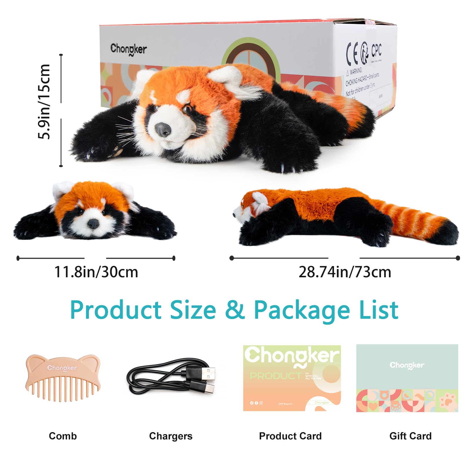 Amazon.com: Chongker Breathing Stuffed Animal, Soothing Red Panda