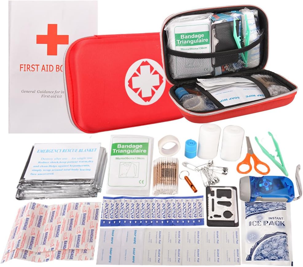 Oziral Camping First Aid Kit 92 Pack Waterproof Portable Emergency Survival Kits for Hiking Car Emergency Hunting Sports Boat