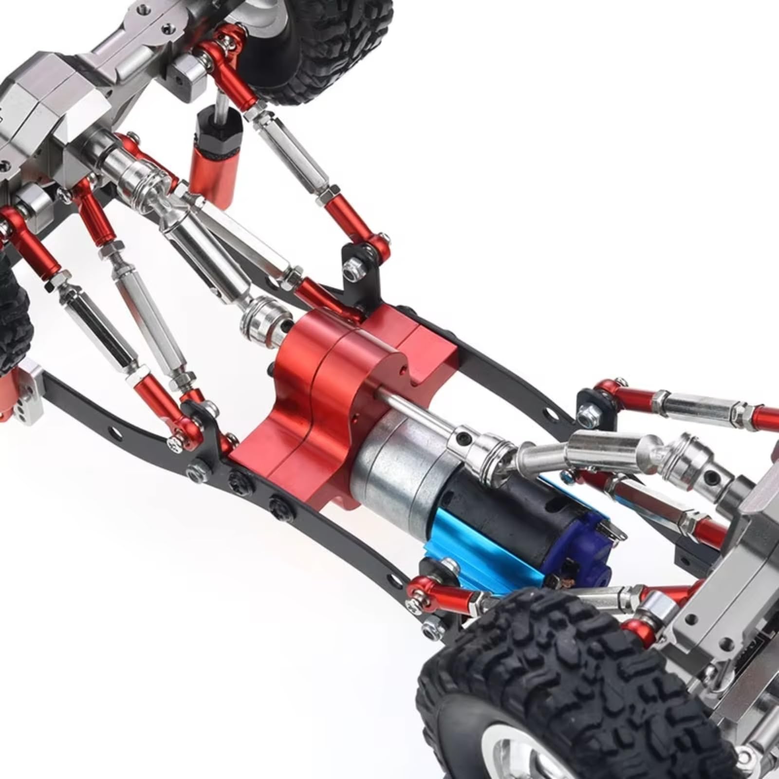 RC Car Accessories for WPL B14 B16 B24 B36 C14 C24 for JJRC for Q60 MN D90 for MN99S MN91 Metal Transfer Gearbox with 370 Brush Motor Speed Change Upgraded(Gray)