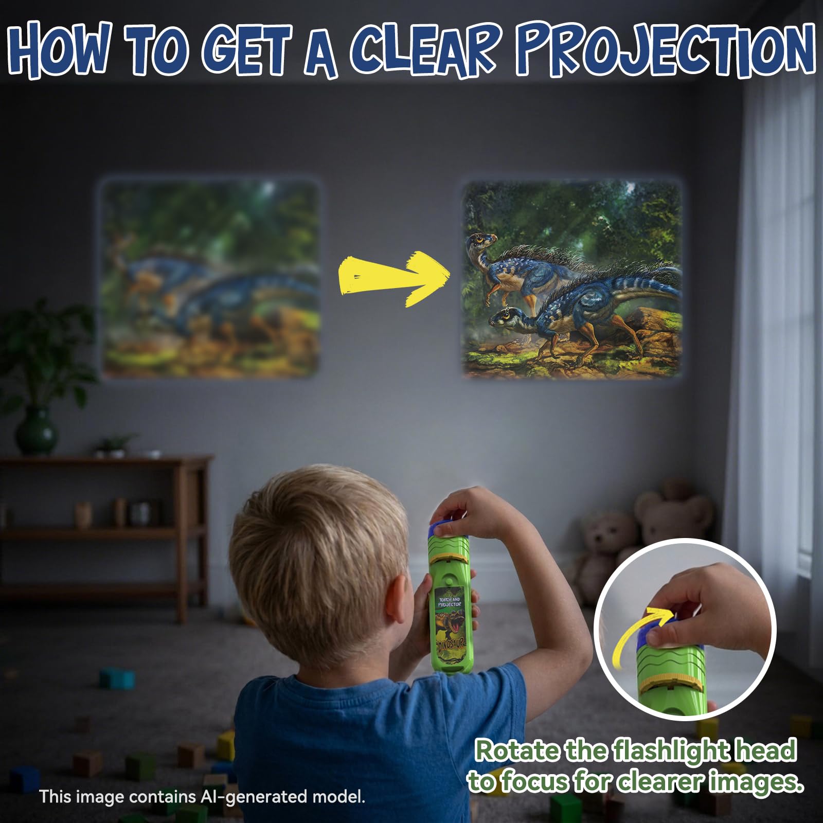 Dinosaur Projector Flashlight for Kids - 3-7 Years -6 Dinosaur Projector Flashlight for Kids - 3-7 Years -6