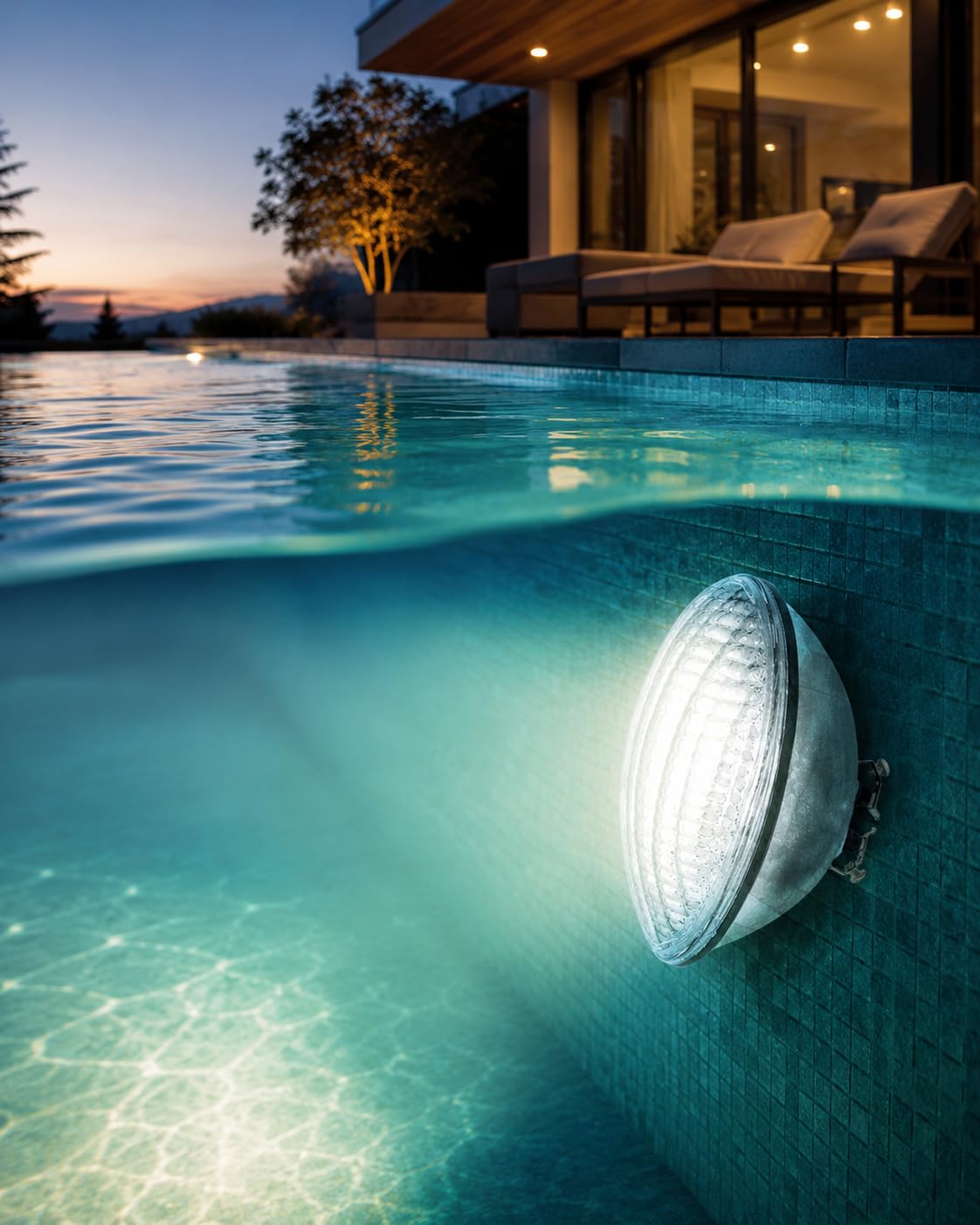 Foco Led Subacuático para Piscina PAR56 35W - Luz Blanca con Ángulo de 120°. IP68 Iluminación 12V CA/DC. Material estructura: Vidrio templado.
