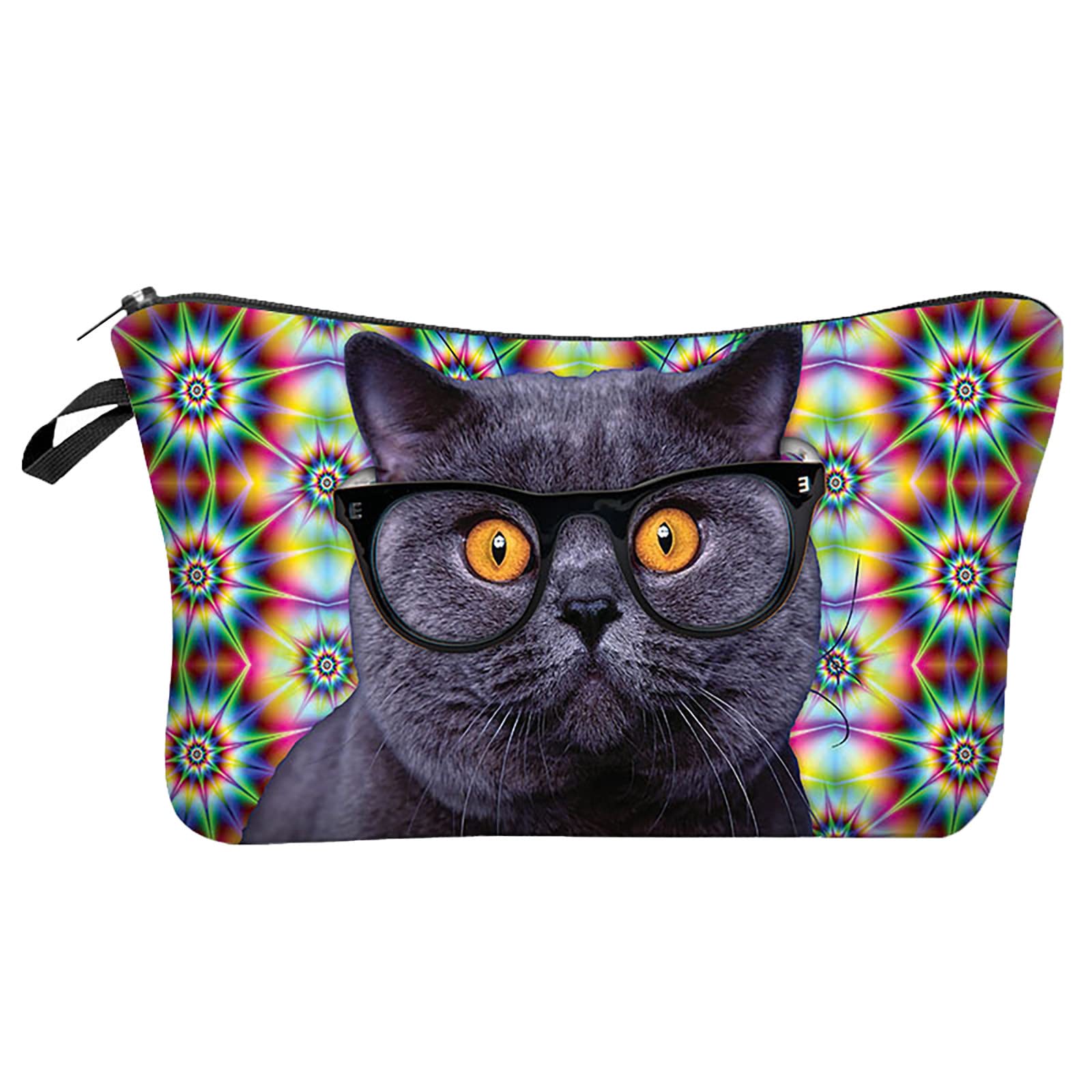 Cat 3D Printed European And American Cosmetic Bag Hand Bag Women's Storage Wash Bag Womens Tote Purse (B, One Size)