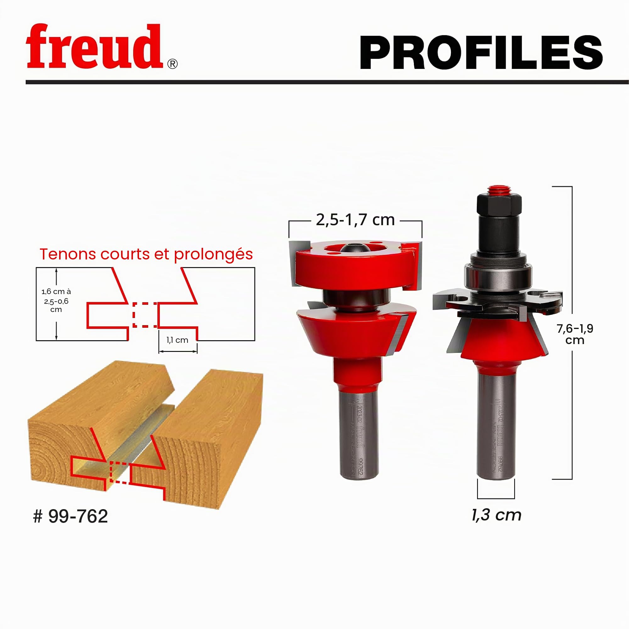 Freud – Fraise à rainurer pour bois 1,2 cm à 3 cm avec tige de 1,2 cm, 99-001, 99-762