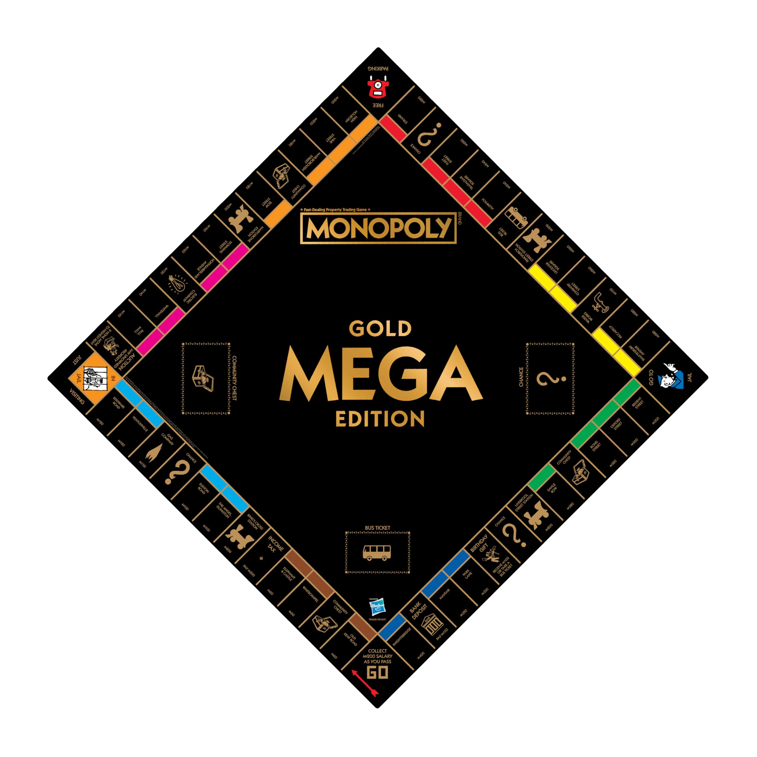 Winning Moves Monopoly Mega Edition - Juego de mesa popular Mega - Juego de mesa de estrategia con familiares y amigos - 2-6 jugadores a partir de 8 años
