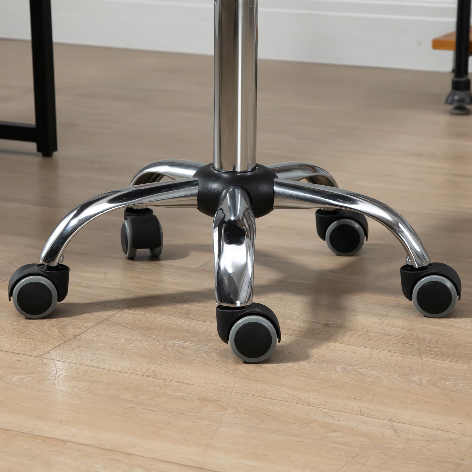 HOMCOM Tabouret de Massage Vintage - Tabouret de Travail pivotant 360° - Hauteur Assise réglable 49-64 cm - revêtement synthétique Marron métal chromé