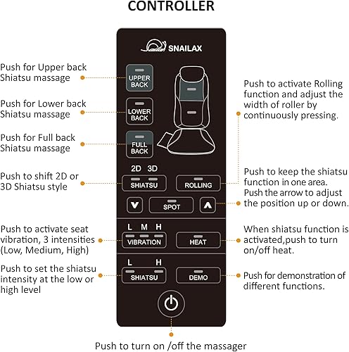 Miniatura 7 de Snailax Shiatsu - Masajeador de espalda con calor almohadilla de masaje para dolor de espalda cojín de asiento de masaje de amasado regalos para