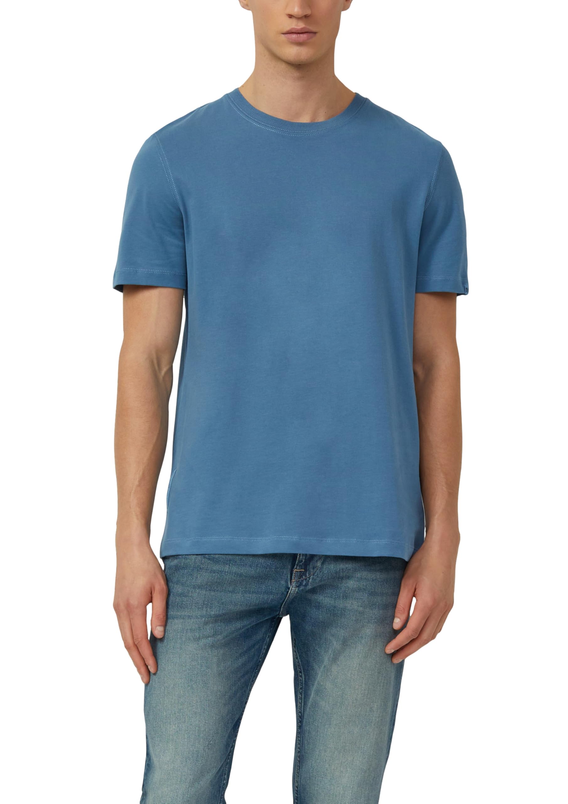 s.Oliver Herren Softes T-Shirt aus Heavy Jersey mit Label-Details T-Shirt Crew Neck