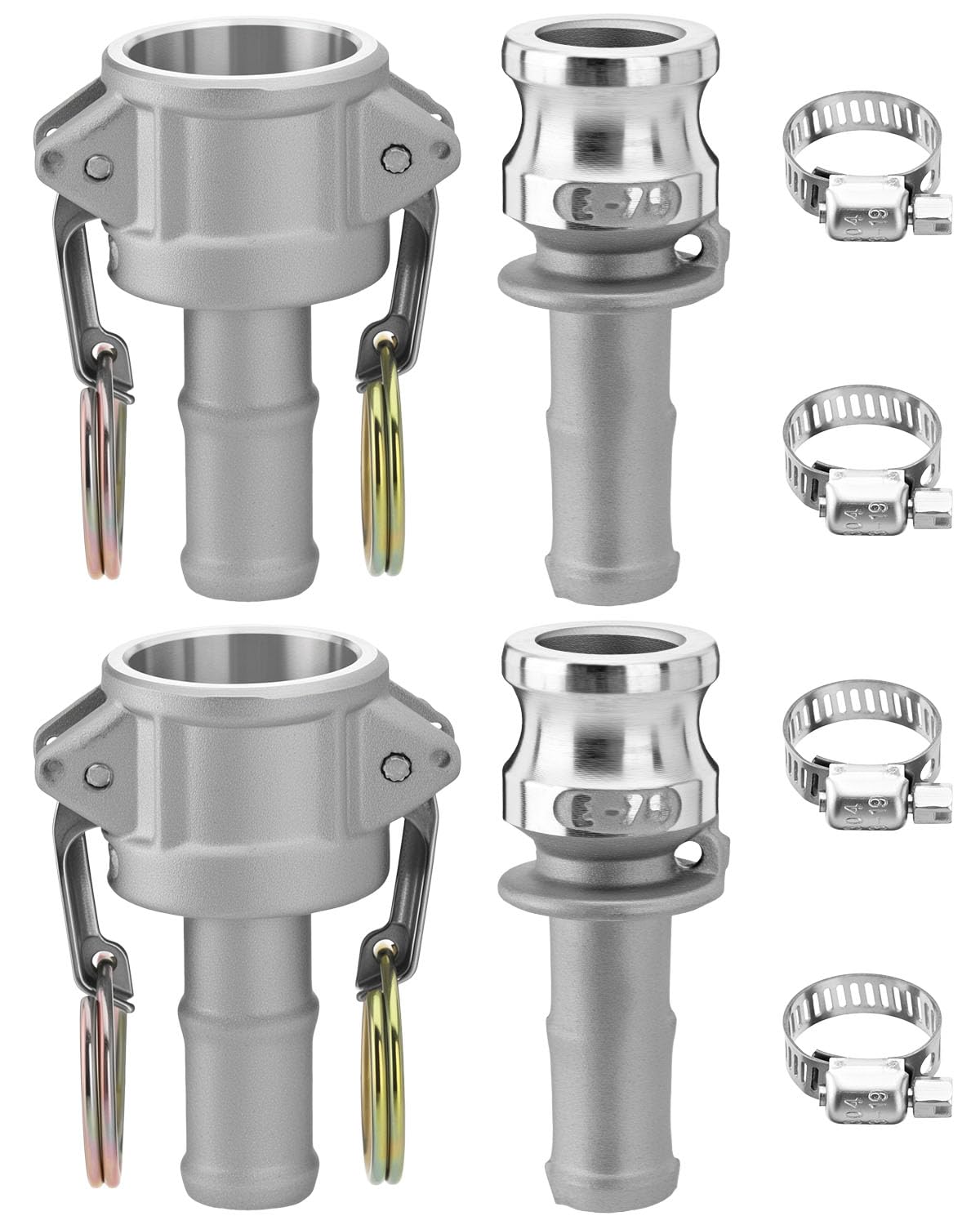 3/4" Aluminum Cam Lock Groove Hose Fitting Type C&E Quick Connect Coupling