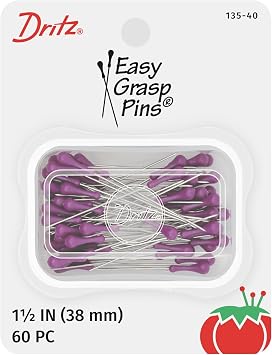 Dritz 135-40 Easy Grasp Pins, 1-1/2-Inch 60-Count , Purple