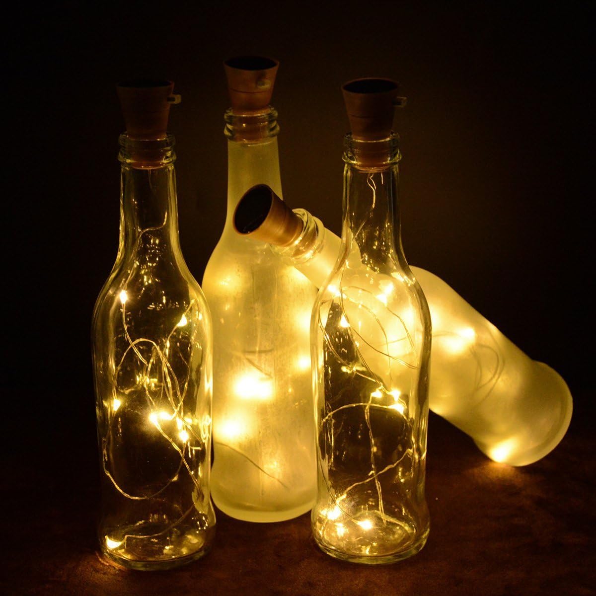 Okapia 6 Sets Cork Light for Wine Bottle Solar Fairy Lights