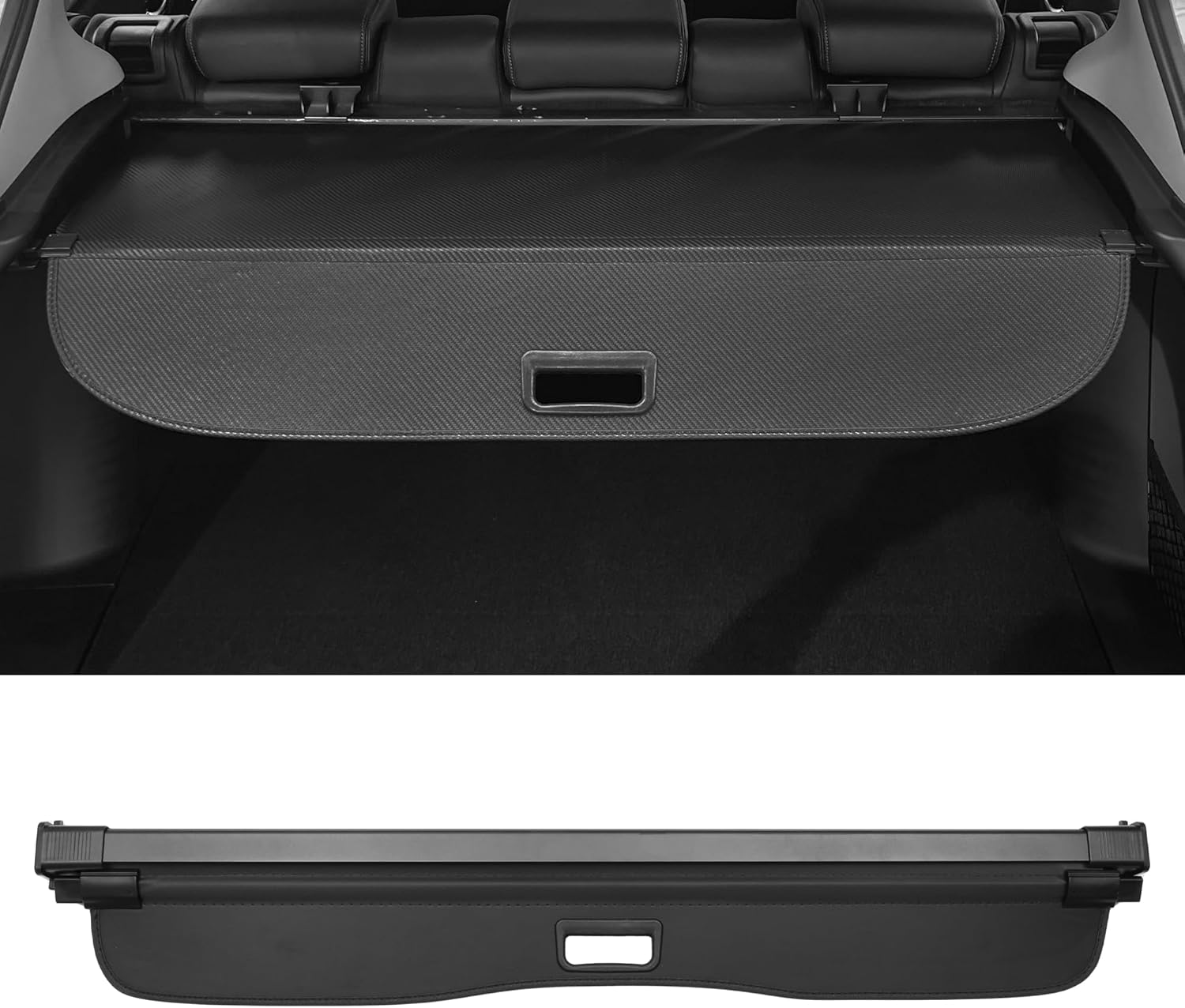 Motoforti Car Trunk Retractable Cargo Cover for Lincoln MKX 2016-2018 Rear Trunk Parcel Shelf Luggage Security Shield Shade, Canvas, Gloss Black