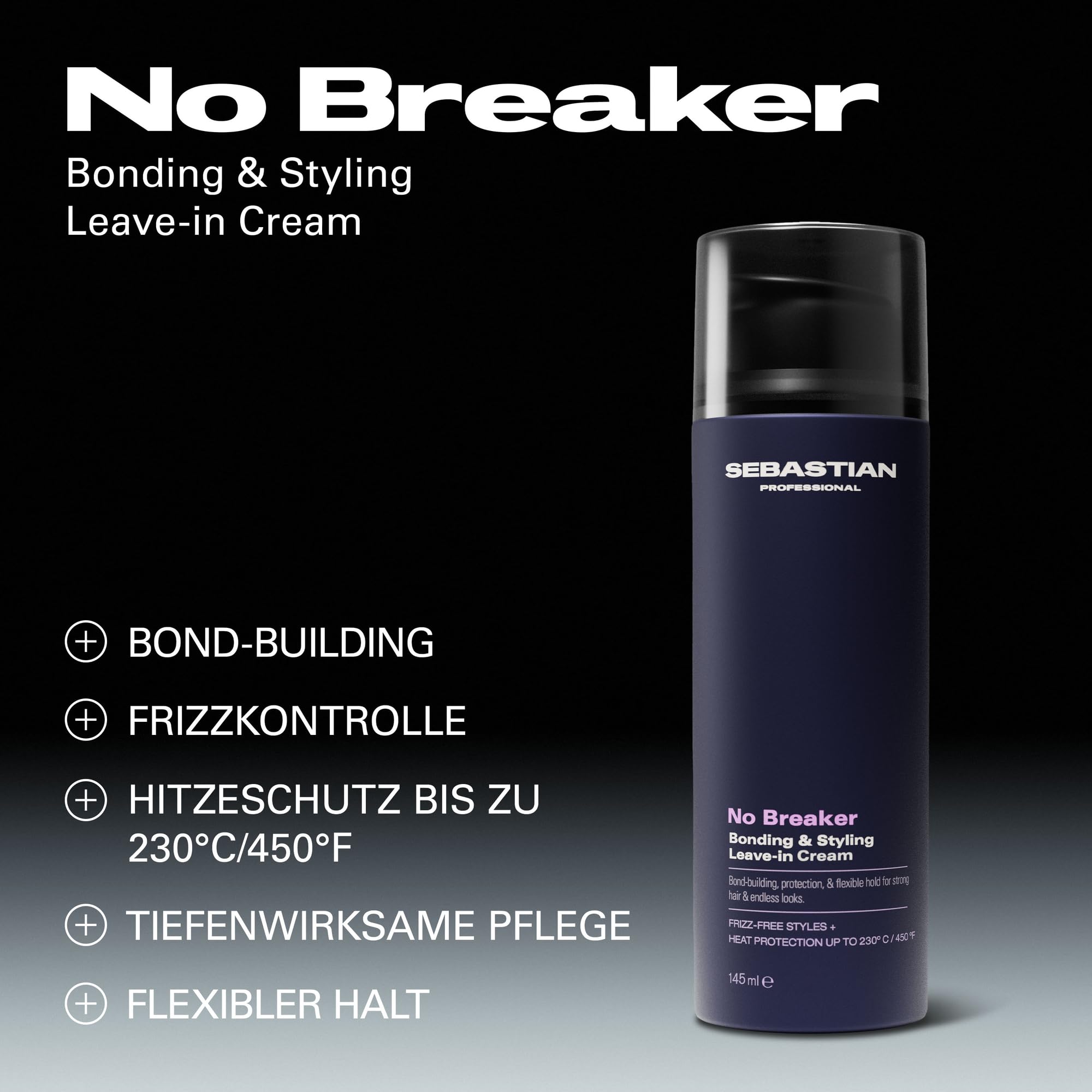 Sebastian Professional NO BREAKER Bonding & Styling Leave-In Cream – Pflegende Leave-In-Cream mit Anti-Frizz-Effekt, stärkt & schützt geschädigtes Haar für geschmeidiges, glänzendes Styling - 150 ml
