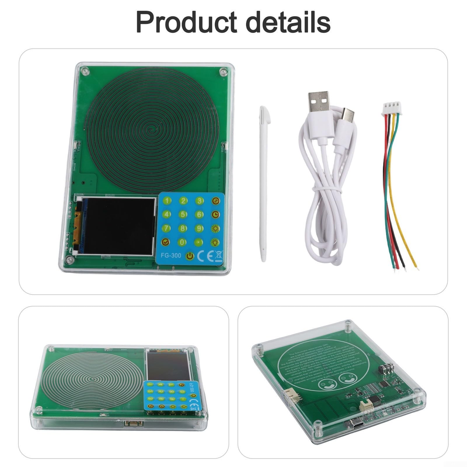 FG-300 Einstellbarer Frequenzgenerator 0,01 Hz - 200 kHz Ultra Niederfrequenzgenerator Resonator Schallfrequenzmaschine mit USB und Acrylgehäuse für Schlaf, Yoga, Meditation, Stressabbau
