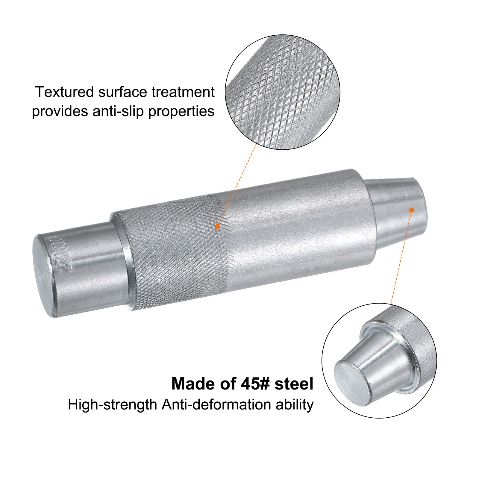 QUARKZMAN Outil de Poinçonnage de Trous à Œillets 20mm/0.79" pour Cuir, Poinçon Creux 20mm en Acier 45# avec Base pour Tissu, Vêtements, Artisanat et Sacs