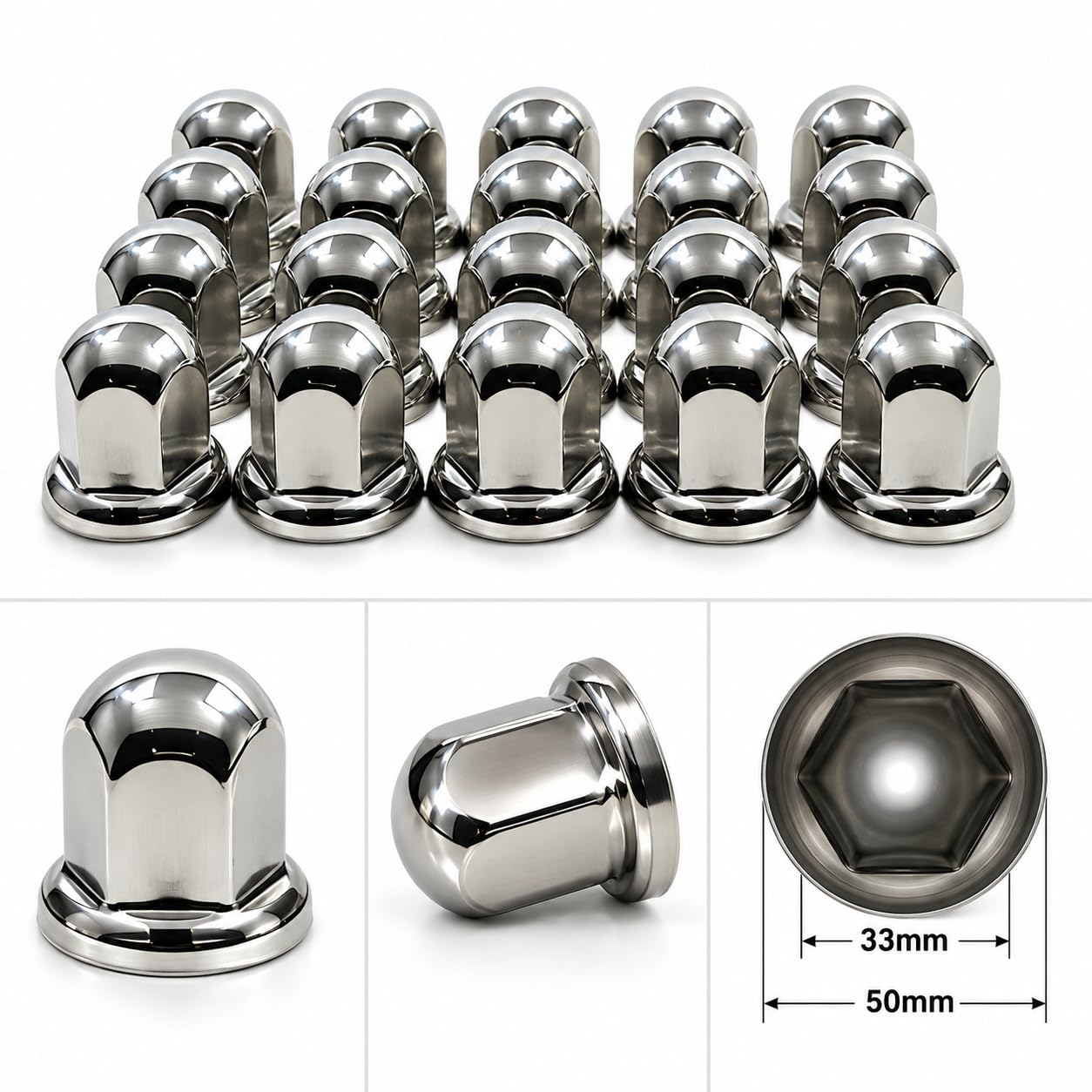 Amazon | GAS-JPナットキャップ☆ステンレス鏡磨き☆ISO規格33mm
