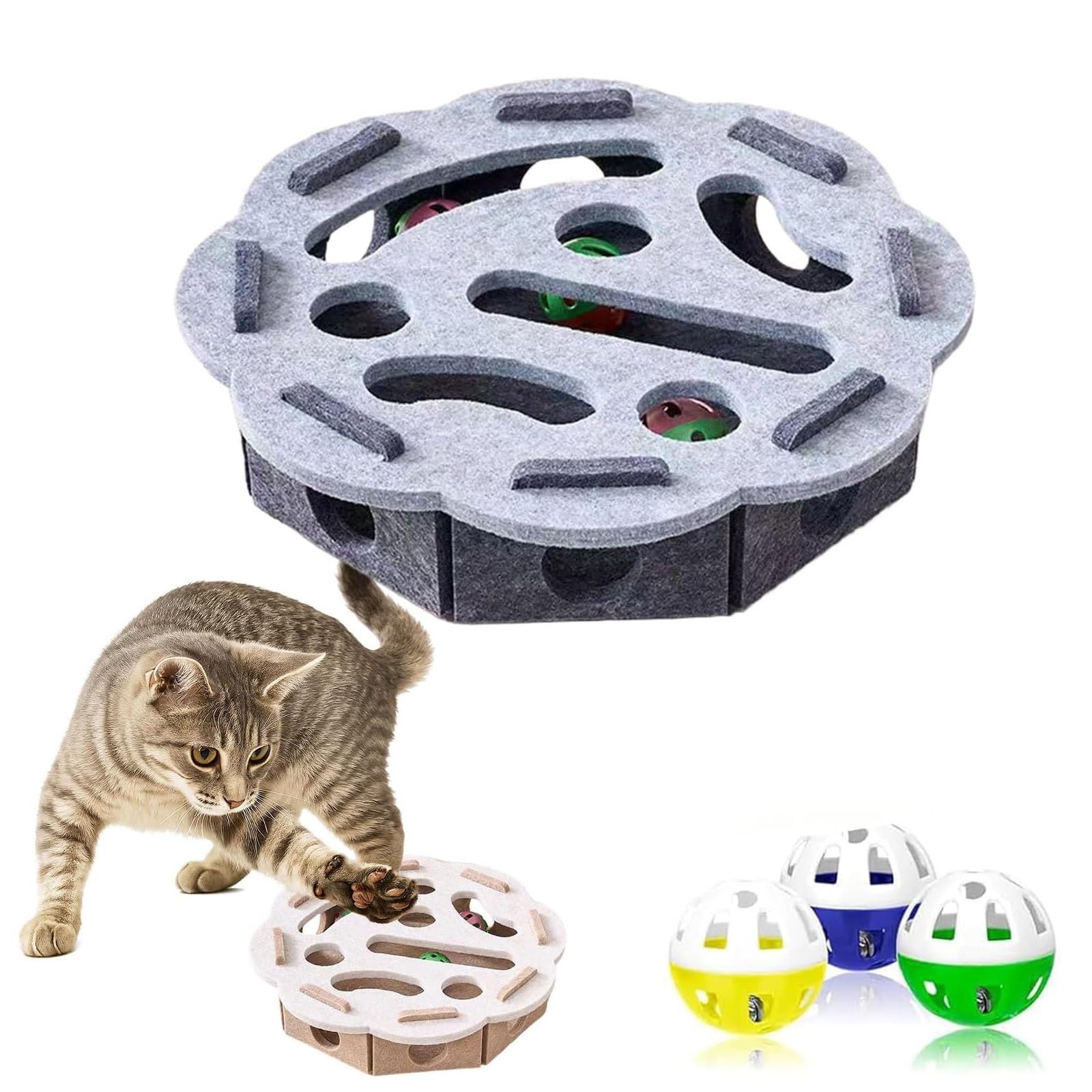 Boîte à lime pour griffes de chat, jouet d'enrichissement en feutre doux