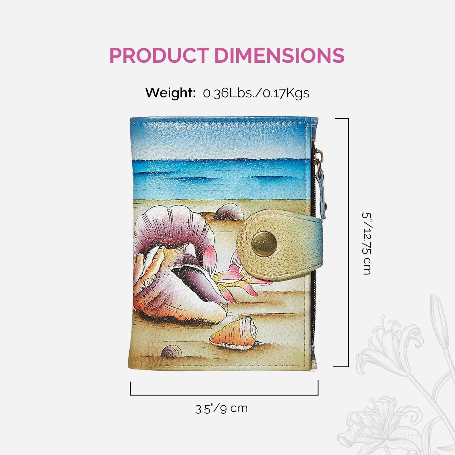 Anna by Anuschka Women's Hand Painted Genuine Leather Ladies Wallet - Image 5