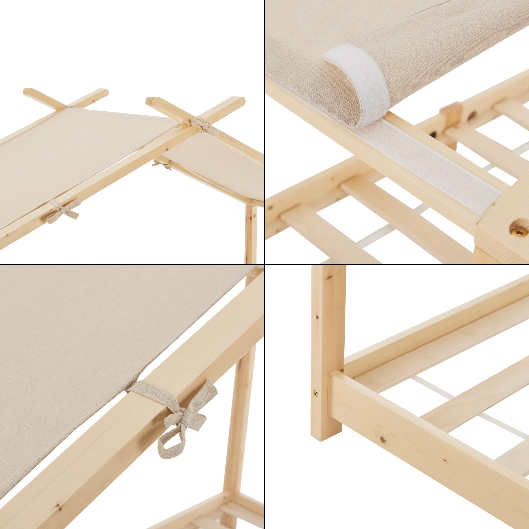 [en.casa] Kinderbett Brome Hausbett 90 x 200 cm Jugendbett Bettenhaus mit Lattenrost und Abnehmbarem Stoffdach Montessori Bett aus massiver Kiefer Bettgestell Holz Weiß