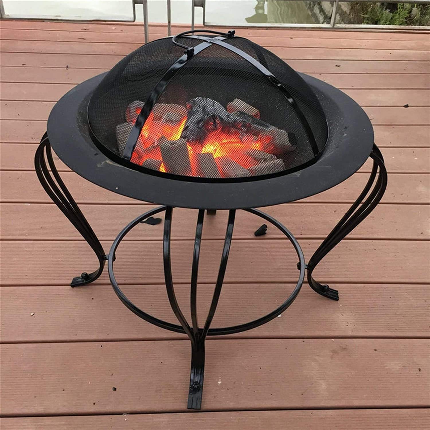 Feuerstellen im Freien, Holzbefeuerte Feuerstelle, Feuertische im Freien, Holzkohlegrill, natürliche Holzheizung, Feuerstelle, für Hinterhof, Camping, Picknick, Lagerfeuer mit Abdeckung, Gri